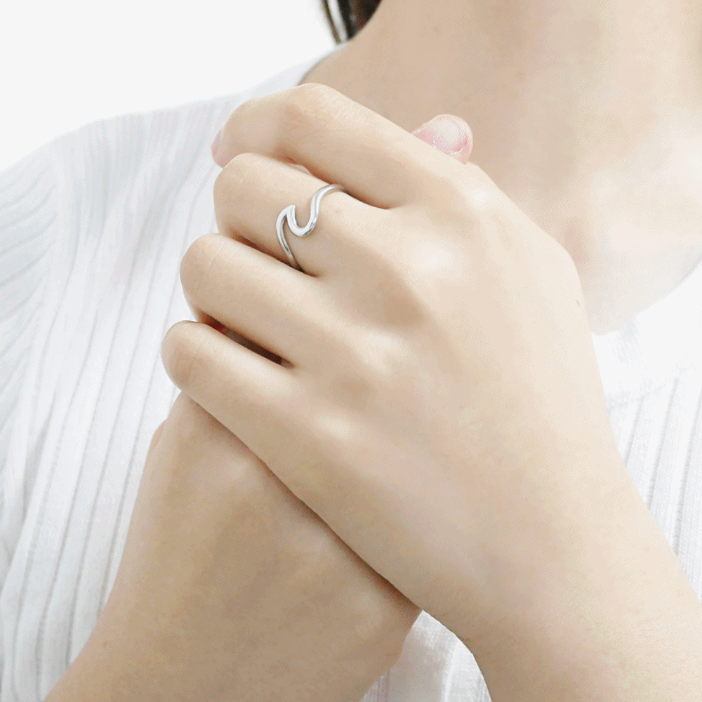 유기견 후원 얇은 웨이브 오픈 반지 써지컬 여자 남자 학생 커플 우정 유기묘 기부